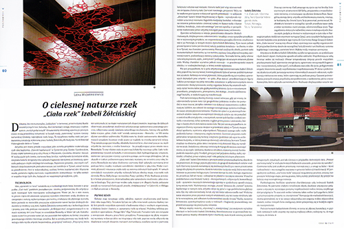 Magdalena Wicherkiewicz: About corporal aspect of The Bodies of Rivers by Izabela Zolcinska.